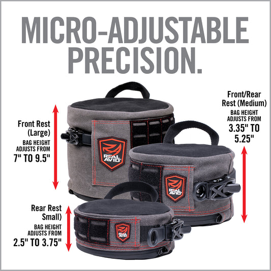 Ratchet Rest™ – Adjustable Height Shooting Bags