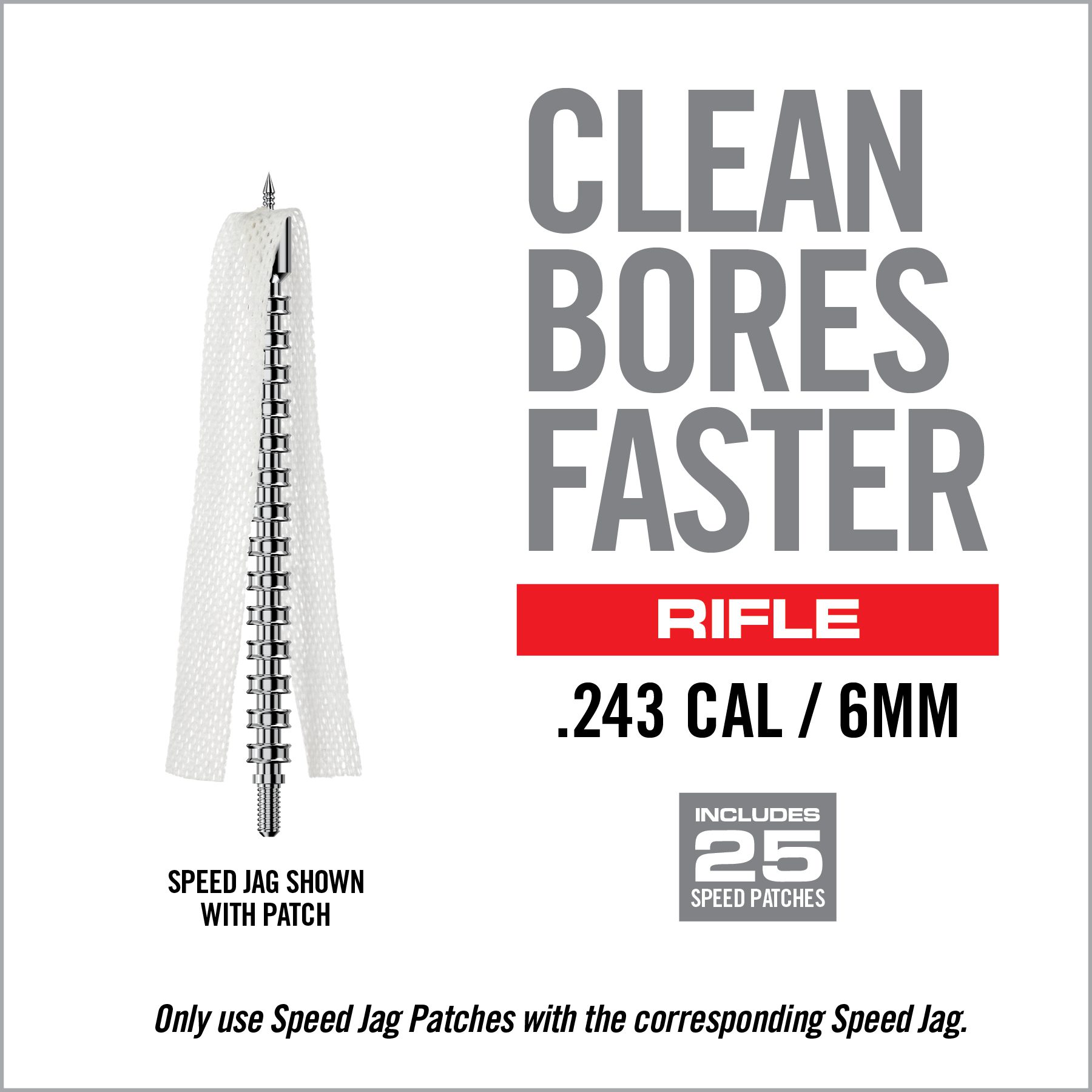 10 Image for Bore-Max® Speed Jag™ & Patches-.243 CAL / 6MM-Real Avid