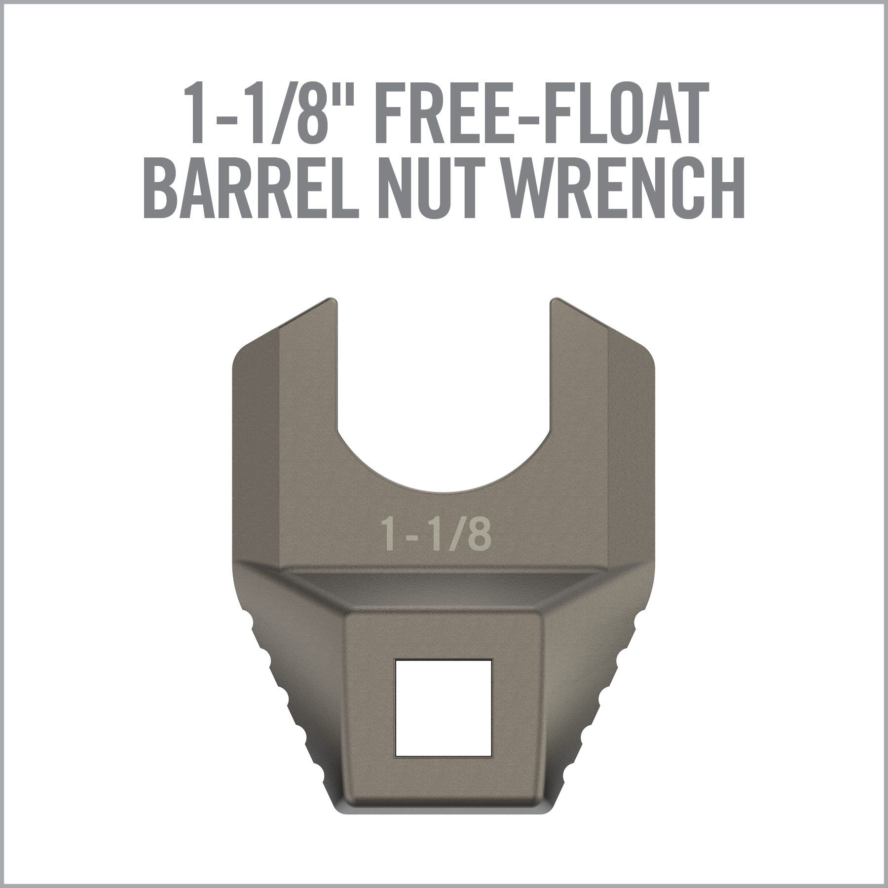 13 Image for Master-Fit® Armorer's Crowfoot Wrench Heads-1-1/8-INCH FREE-FLOAT BARREL NUT WRENCH-Real Avid