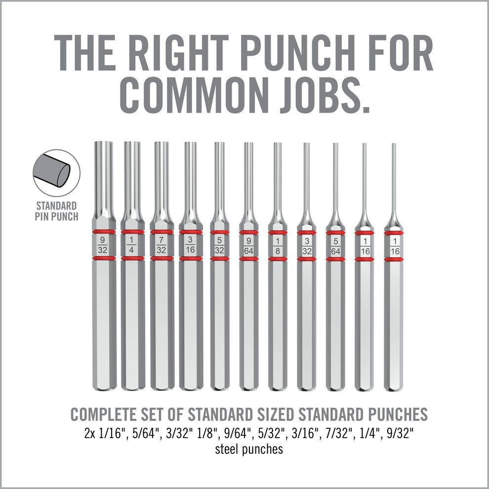 Punch Code Vs Pin Code Accu-Punch® 11-Piece Standard Pin Punch Set – Real Avid