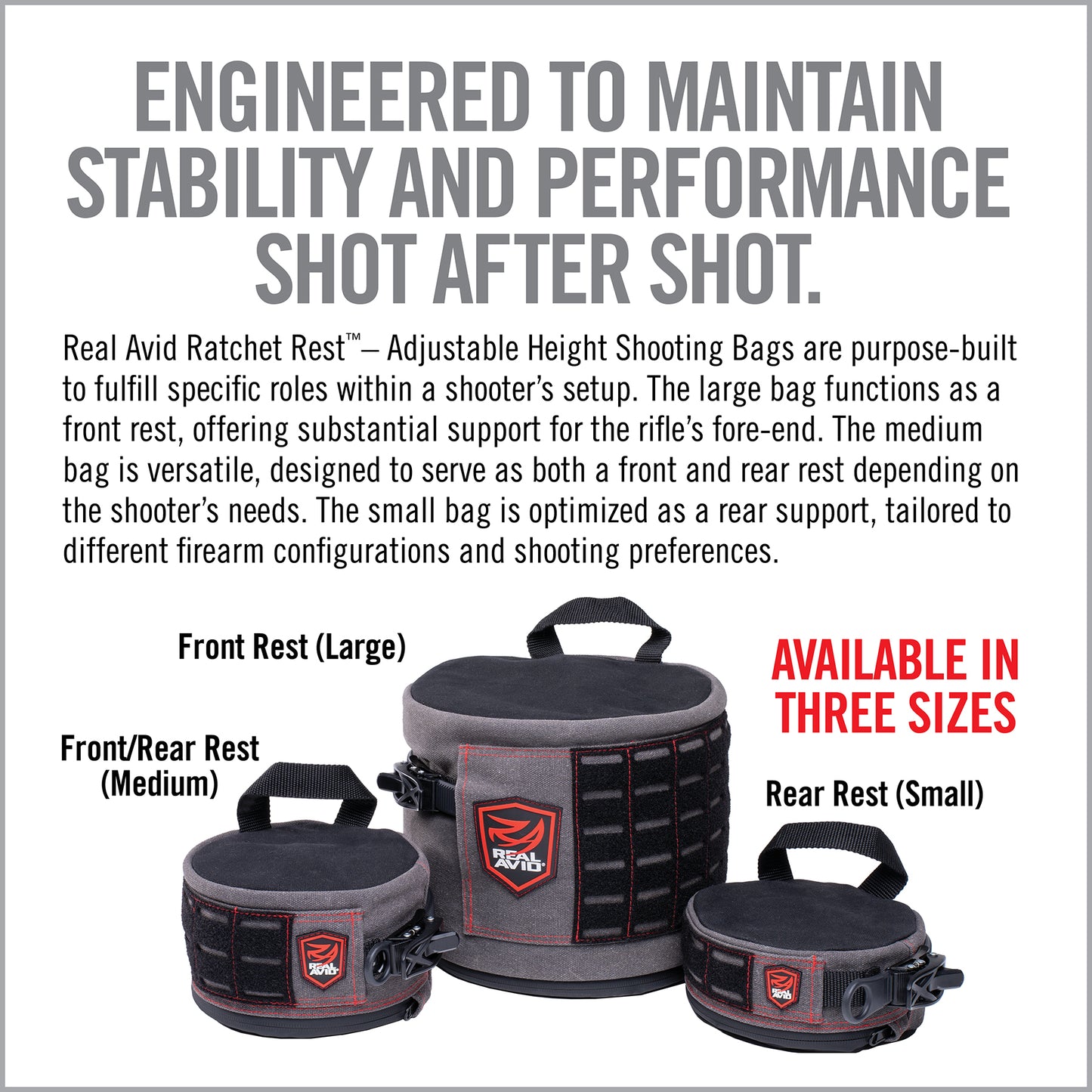 Ratchet Rest™ – Adjustable Height Shooting Bags