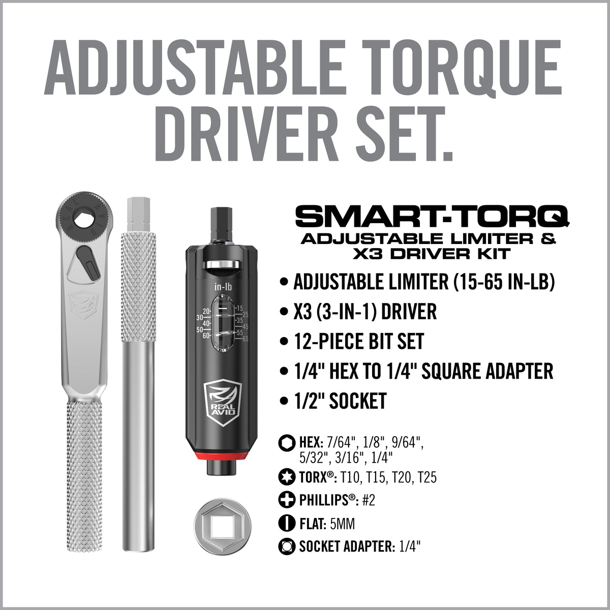 Smart-Torq® Adjustable Limiter & X3™ Driver Kit – Real Avid