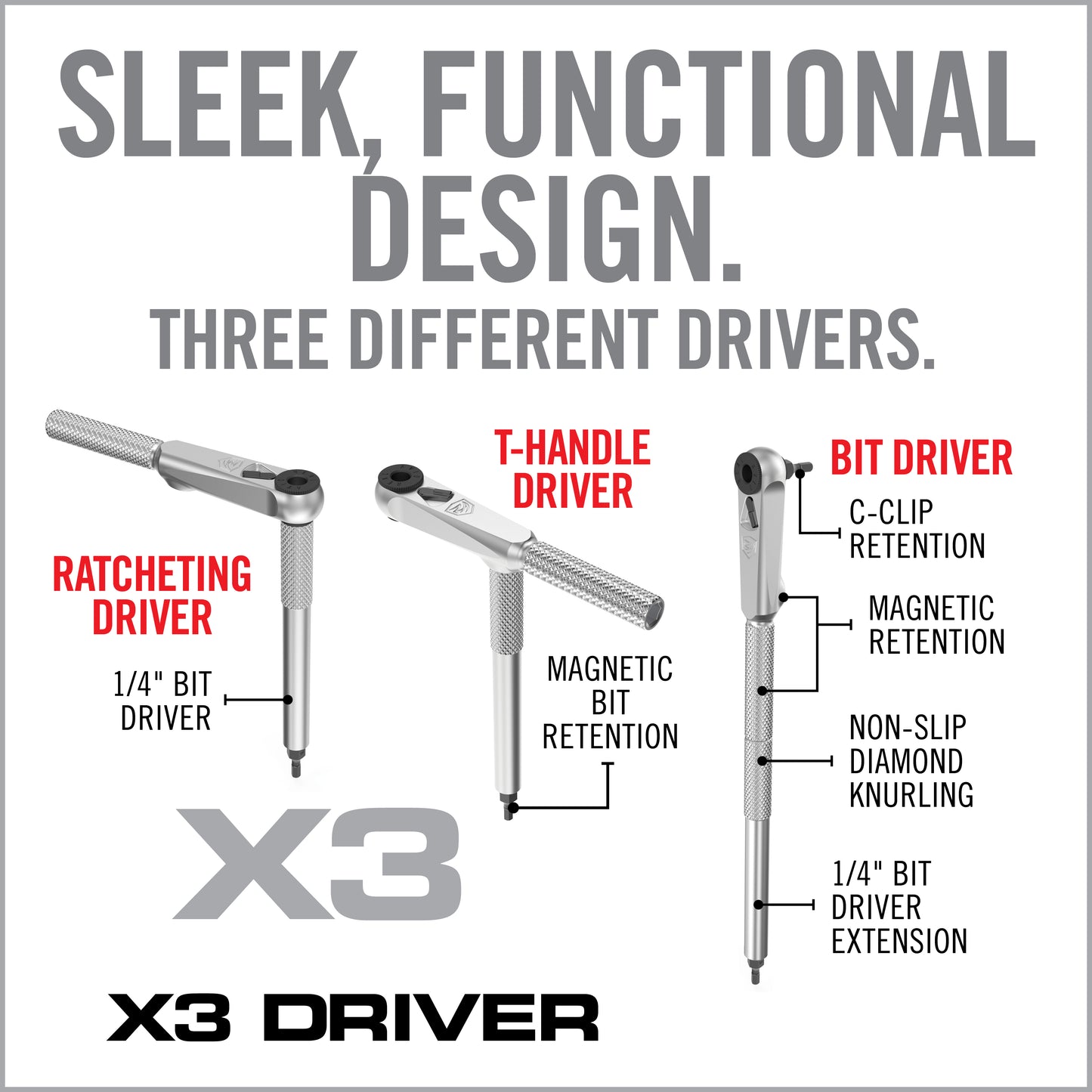 X3™ Driver 52-Piece Socket & Gunsmithing Bit Set