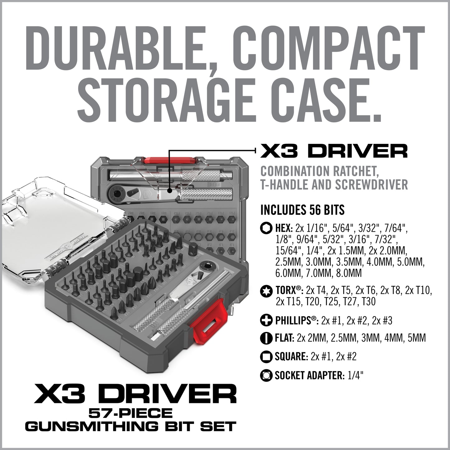 X3™ Driver 57-Piece Gunsmithing Bit Set