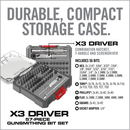 X3™ Driver 57-Piece Gunsmithing Bit Set