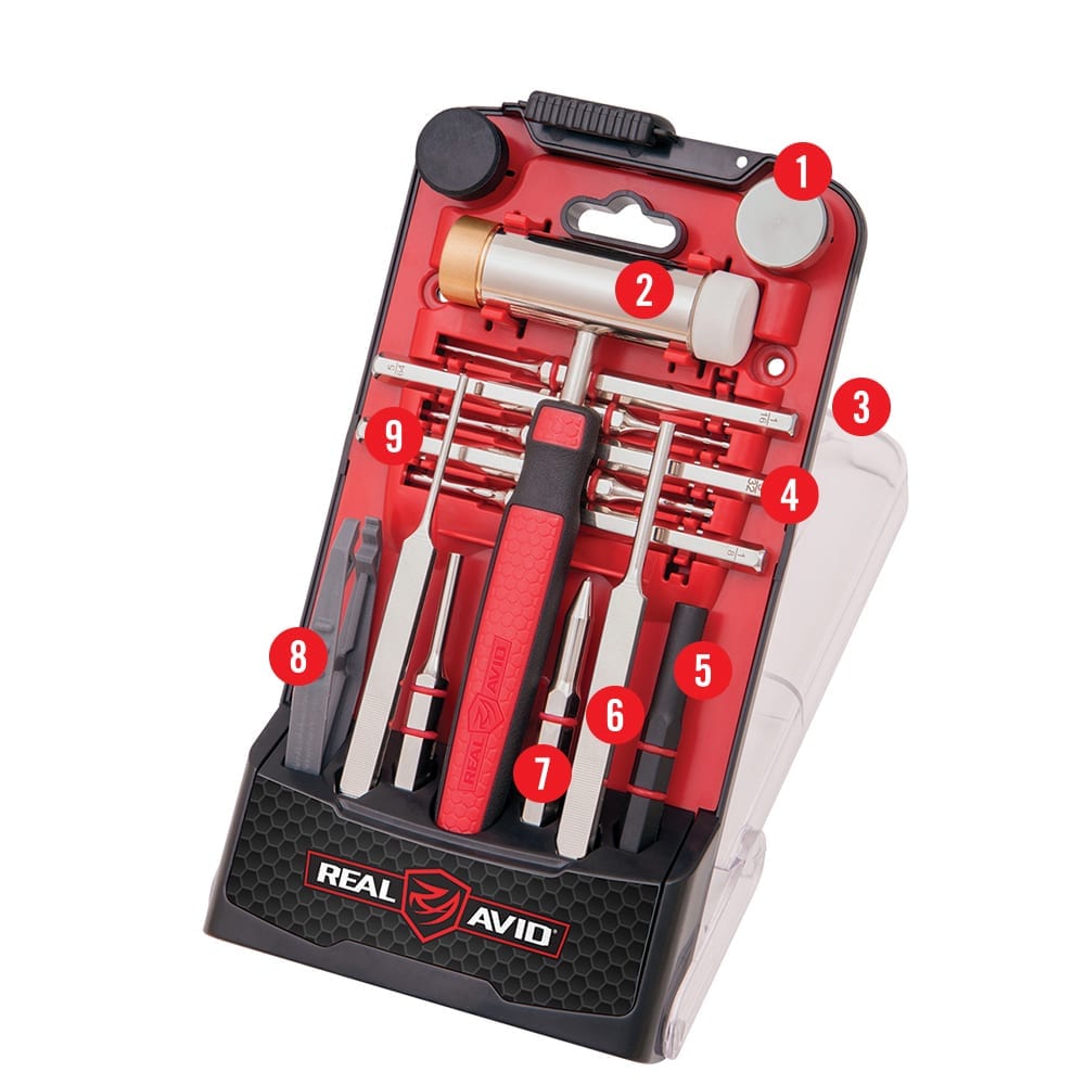 Roll Pin Punch Set Needle Punch Set Tools Case Handle Disassembly  Maintenance Tool Stainless Alloy Red Stainless Steel Stainless Steel  Silicone Needle