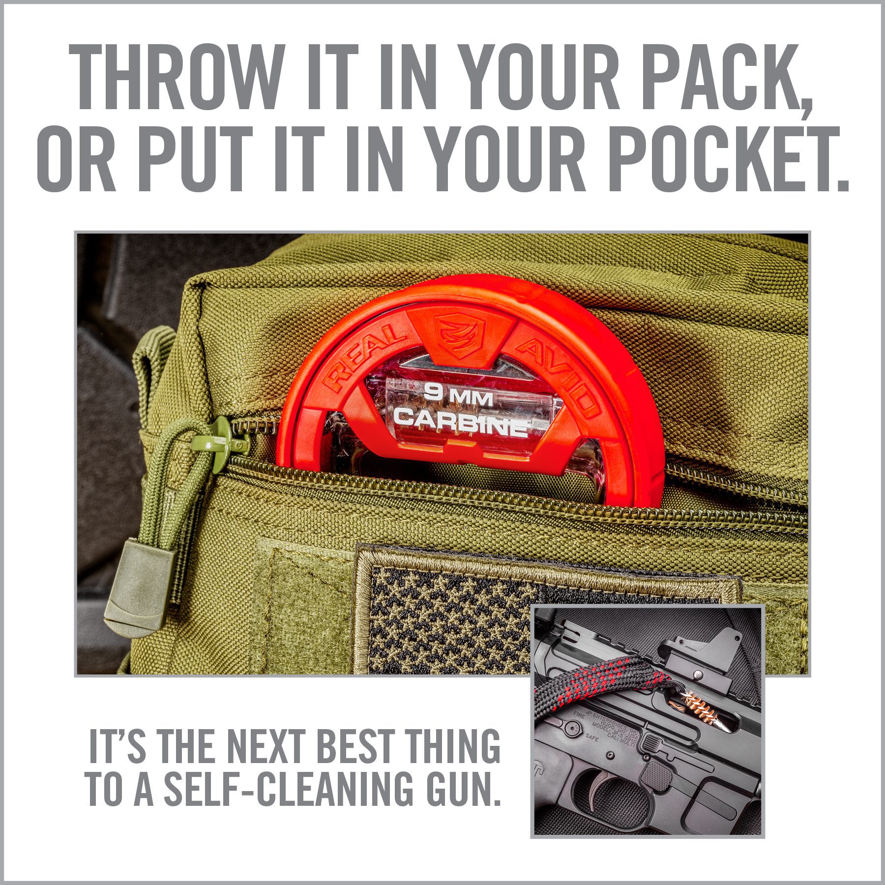 a magazine ad with an image of a gun in the pocket