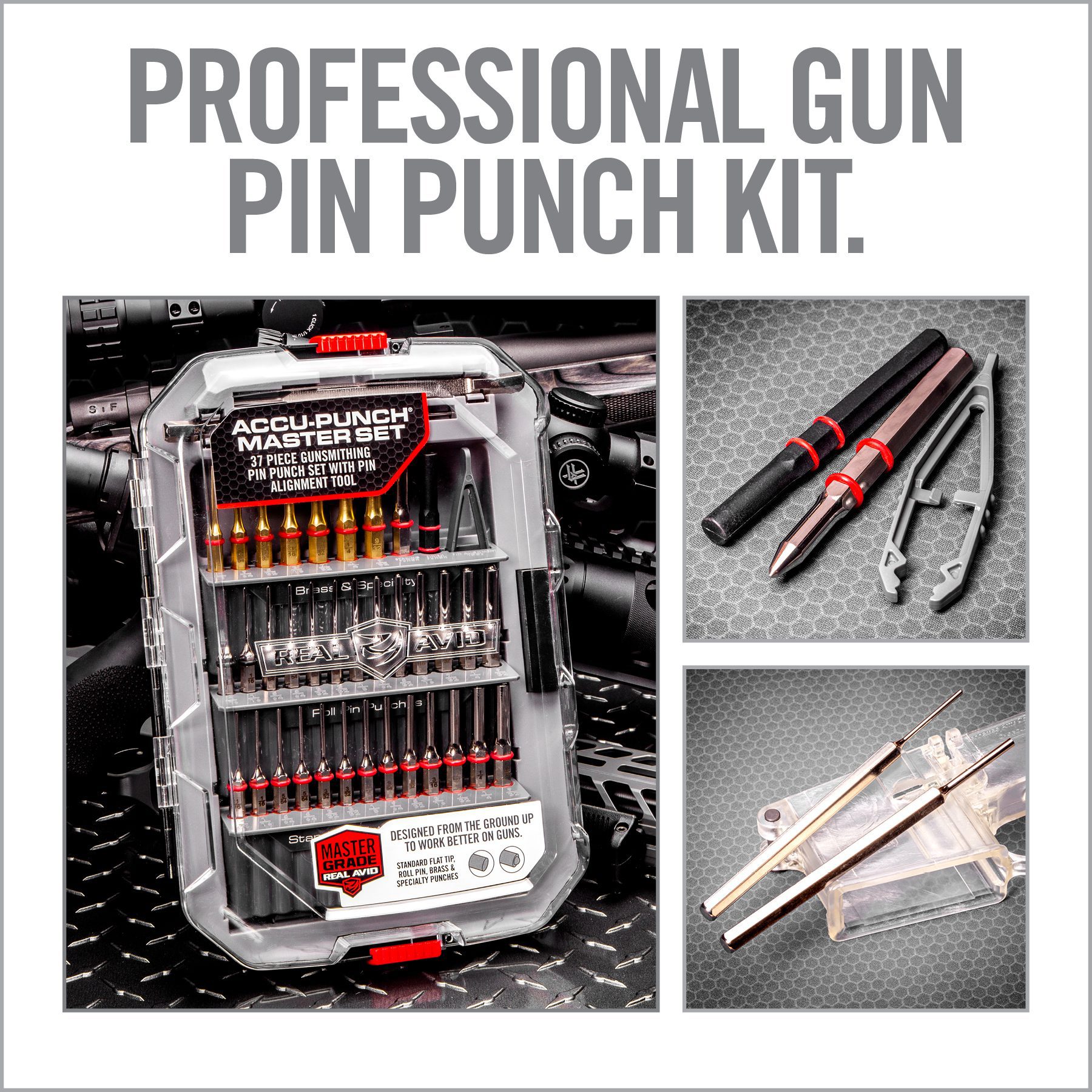 Real Avid Smart Bench Block Universal Gunsmithing Pin Punch Block by Real  Avid