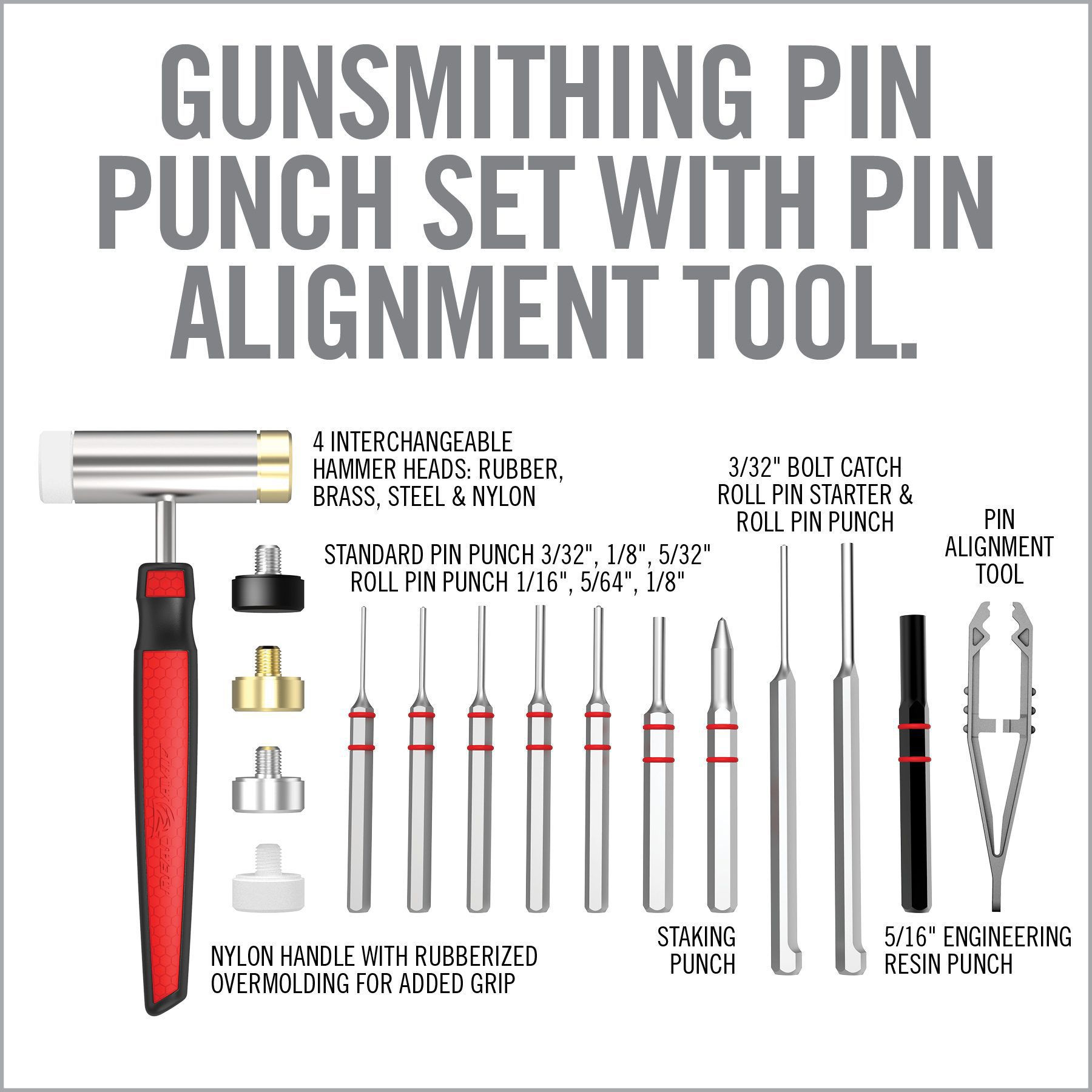 3-Pack - Nylon Drift Punch for 1911, Glock, and others